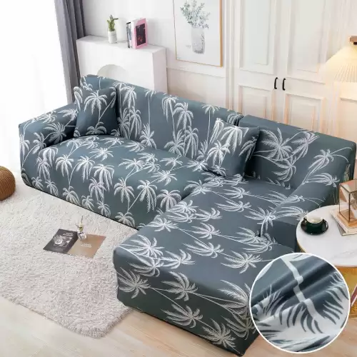 Set husa pentru coltar M + L, Elastica, Jojo Home, Gri, Palmieri