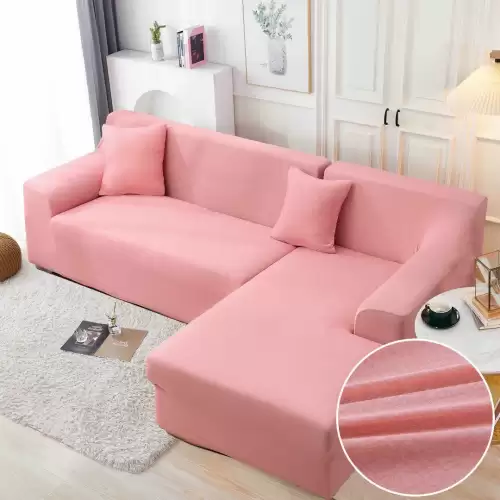 Set husa pentru coltar M + L, Elastica, Jojo Home, Roz, Uni