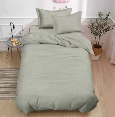 Set lenjerie pat 1 persoana 4 piese Damasc 140x200 cm elastic