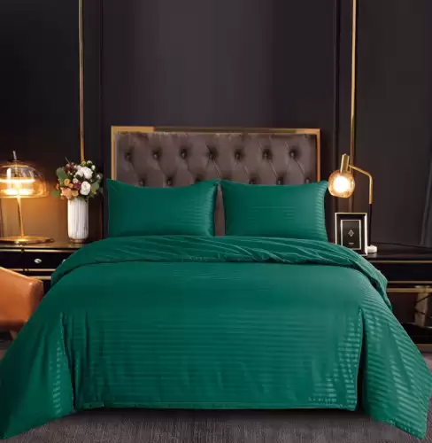 Set Lenjerie Pat Dublu, 4 Piese, Bumbac Damasc, Fara Elastic